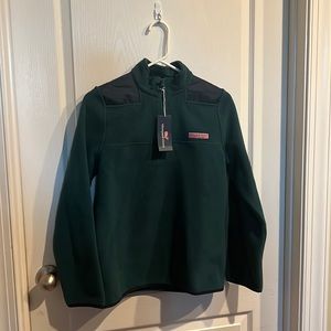 Vineyard Vines Fleeces Shep Shirt Solid Green, Boys Large